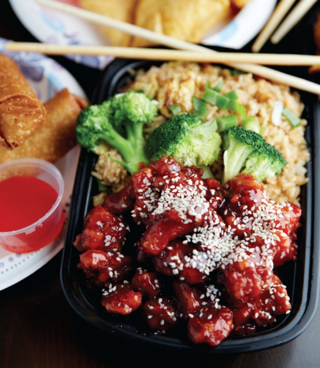 Ribs with Fried rice in lunch tray